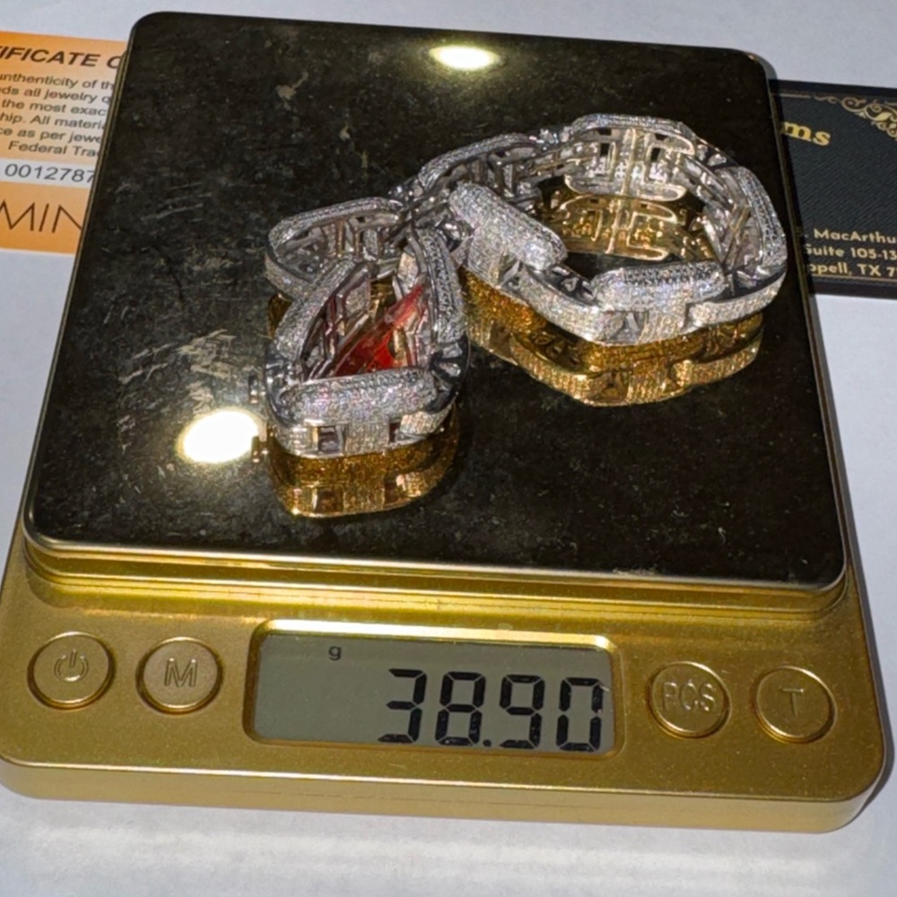 Real diamond gucci link custom made mens bracelet, 4.58 cttw FREE APPRAISAL, - Picture 8 of 8